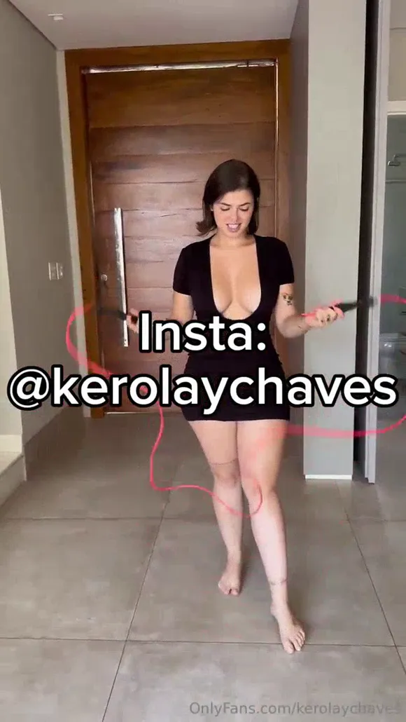 Kerolay_chaves Deep V-Neck Dress Tease OnlyFans Video Leaked