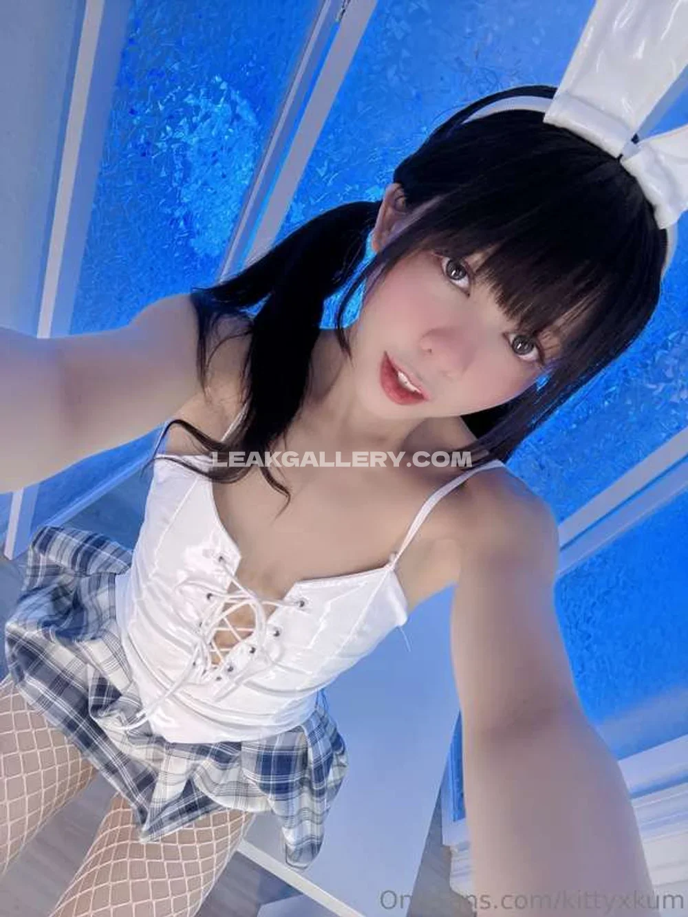 Kittyxkum Bunny Ears Schoolgirl Selfie OnlyFans Photo Leaked