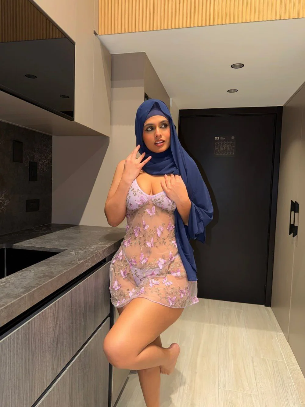Zelal Sheer Butterfly Lingerie Pose OnlyFans Photo Leaked