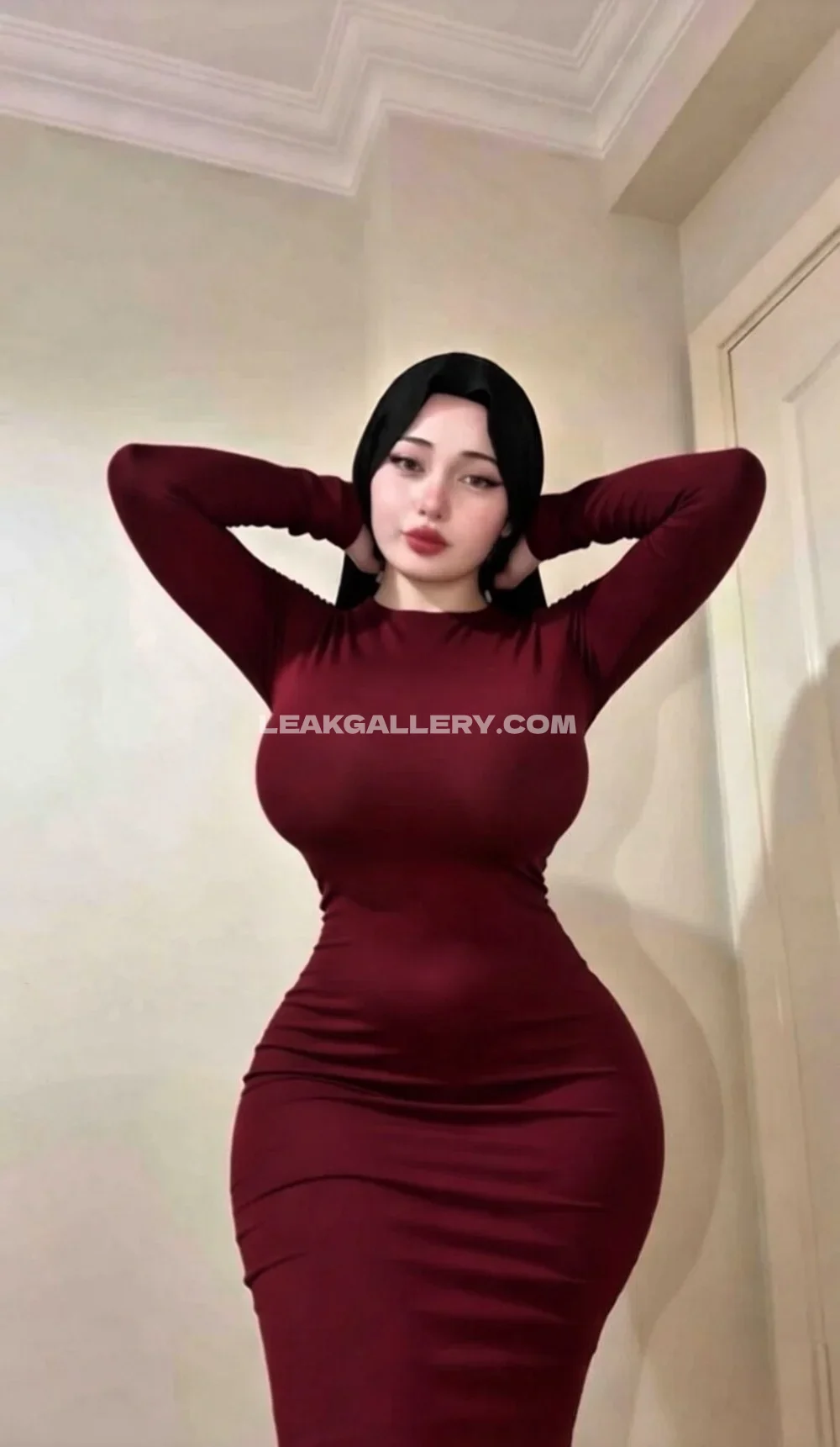 Zelal Red Dress Body Pose OnlyFans Photo Leaked
