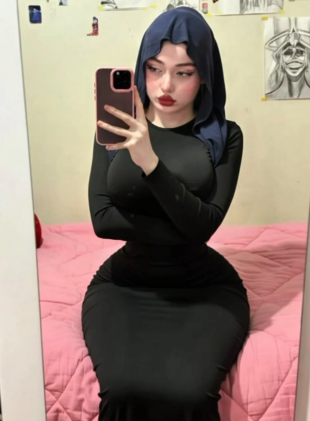 Zelal Black Bodysuit Mirror Selfie OnlyFans Photo Leaked