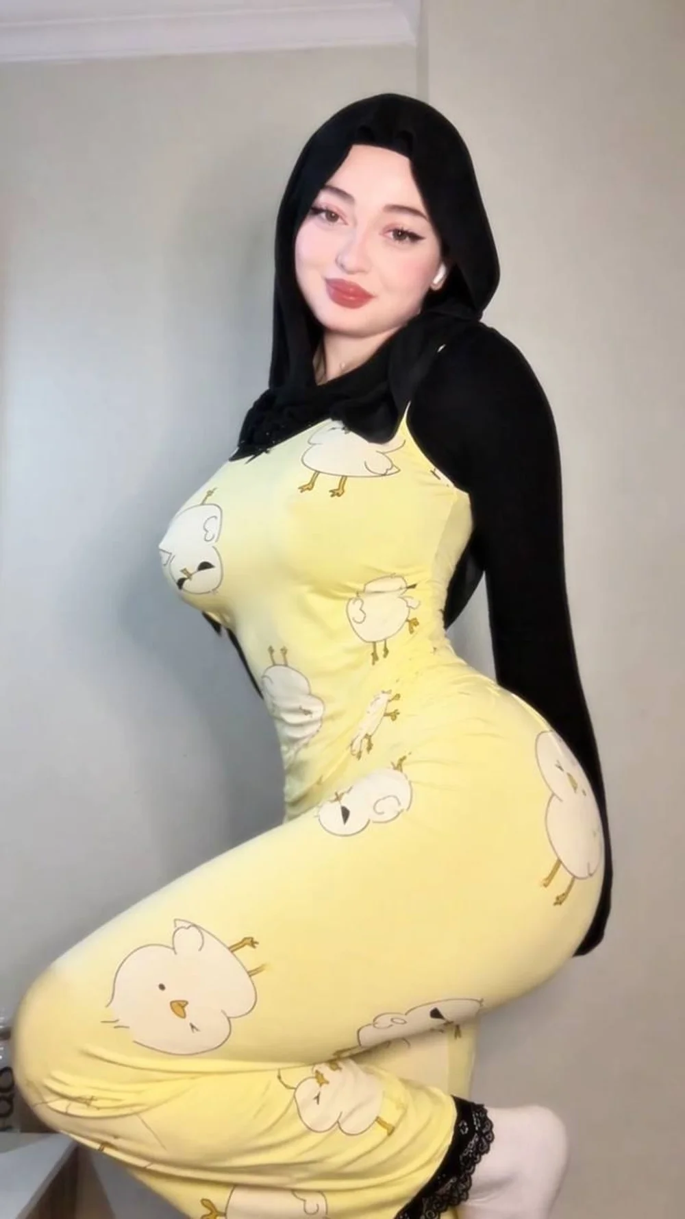 Zelal Yellow Chick Print Bodysuit OnlyFans Photo Leaked