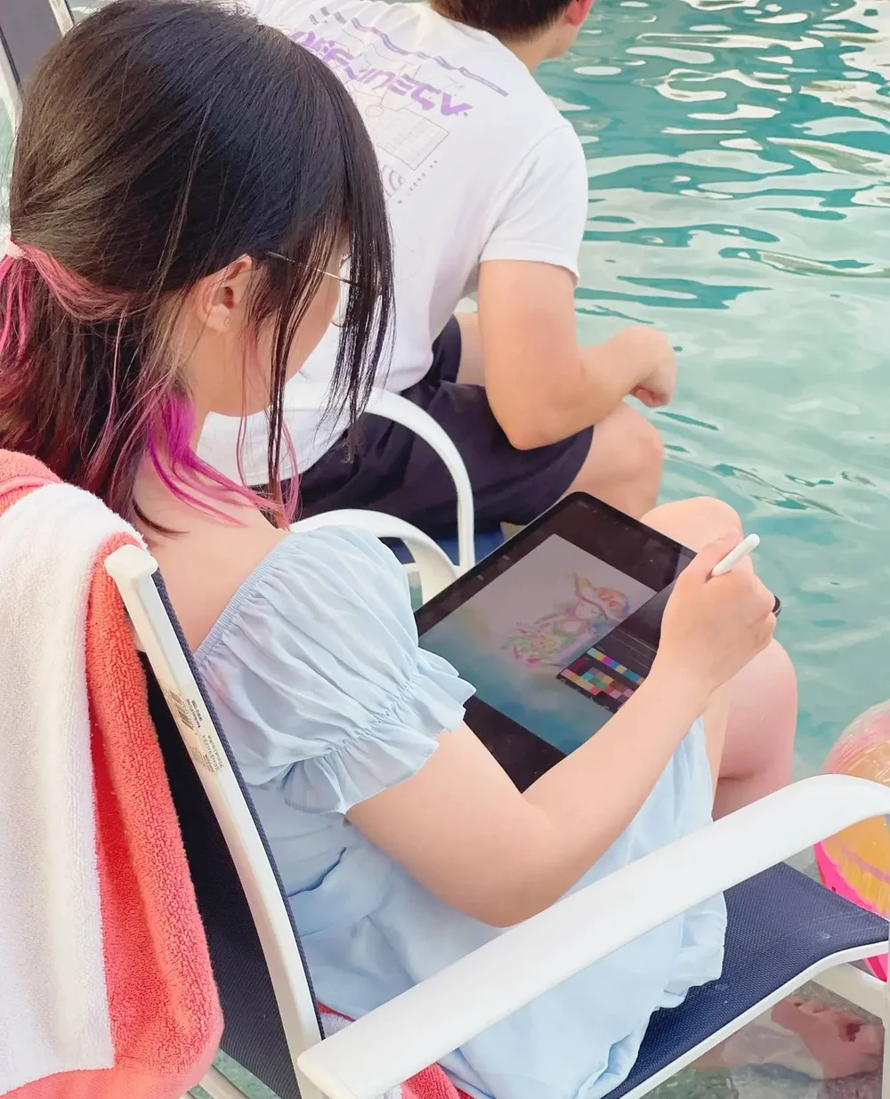 Lilypichu Poolside Tablet Drawing OnlyFans Photo Leaked