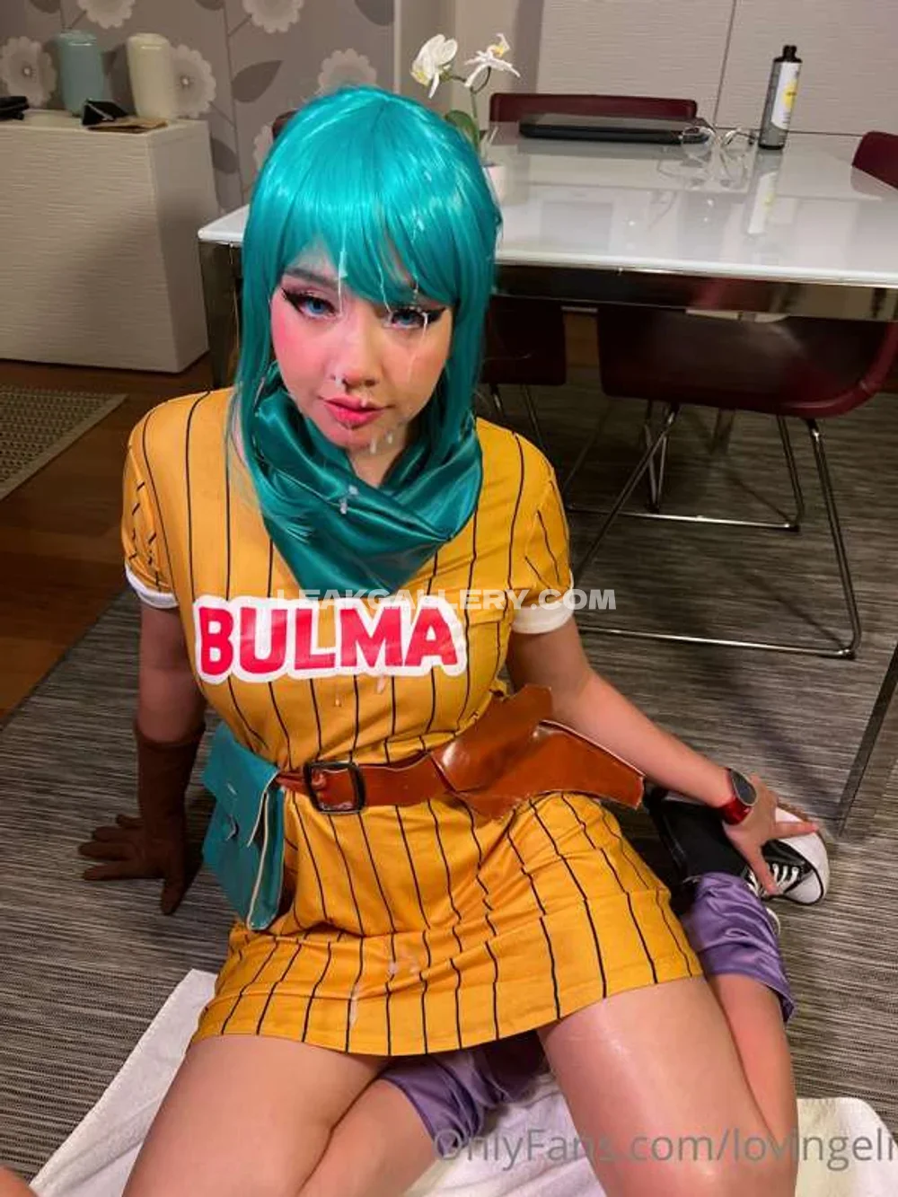 Lovingeli1 Yellow Striped Dress Tease OnlyFans Photo Leaked