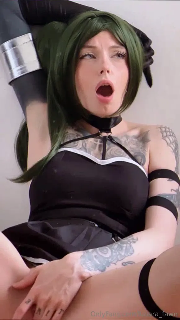 Lunara_fawn Tattooed Body In Black OnlyFans Video Leaked