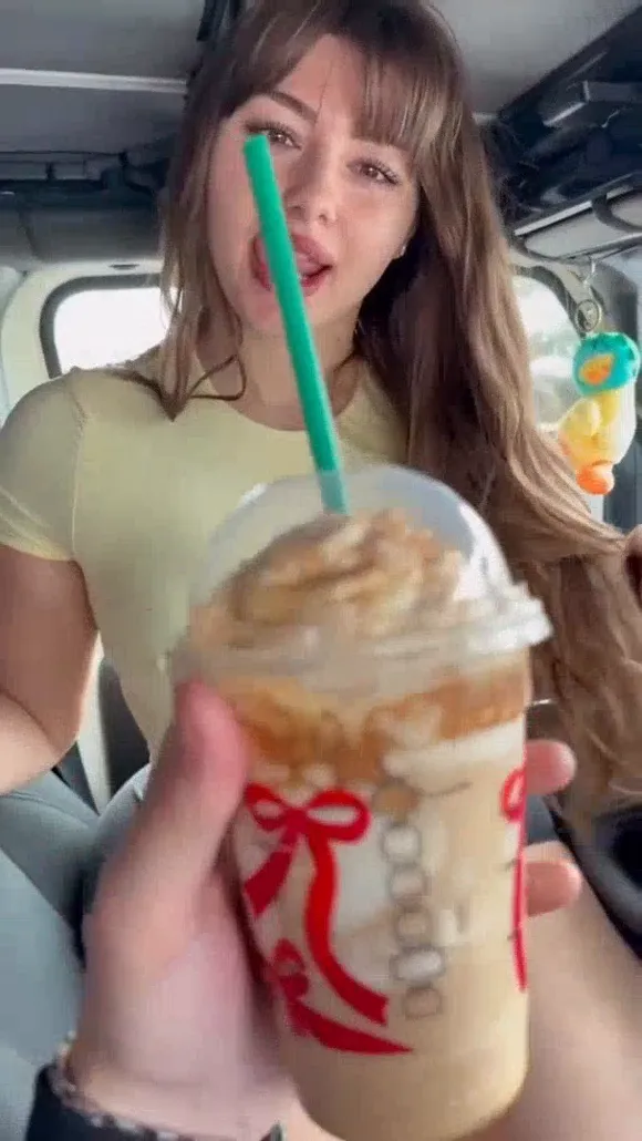 Lylalush Sipping Iced Coffee In Car OnlyFans Video Leaked