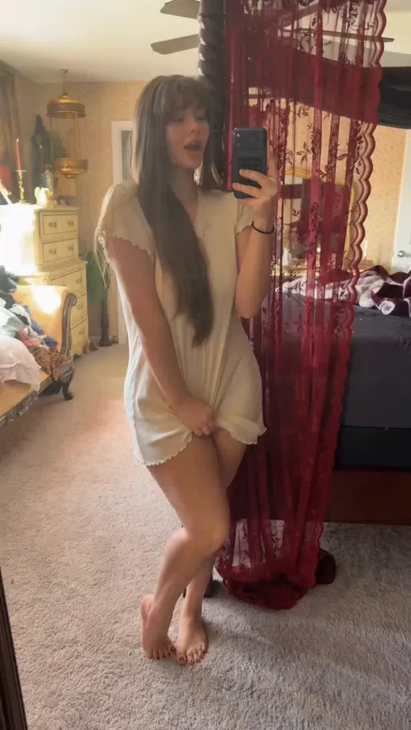 Lylalush Sheer Nightgown Selfie Pose OnlyFans Video Leaked