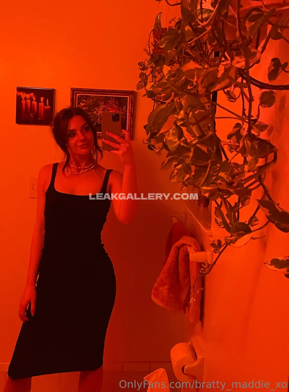 Maddiewrenx Black Dress Mirror Selfie OnlyFans Photo Leaked