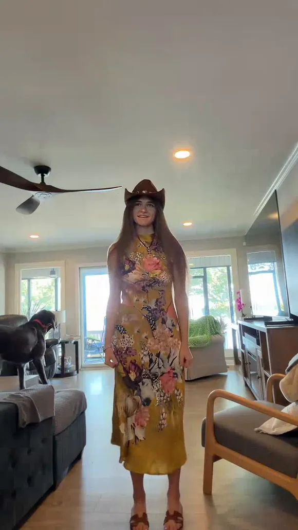 Meg Nut Floral Dress Cowboy Hat OnlyFans Video Leaked