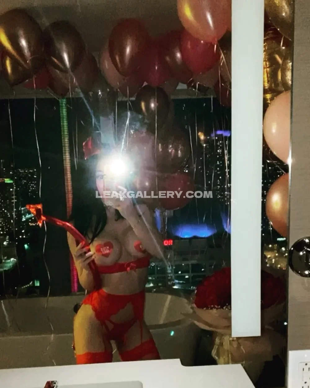 Meowbarbie Red Lingerie Mirror Selfie OnlyFans Photo Leaked