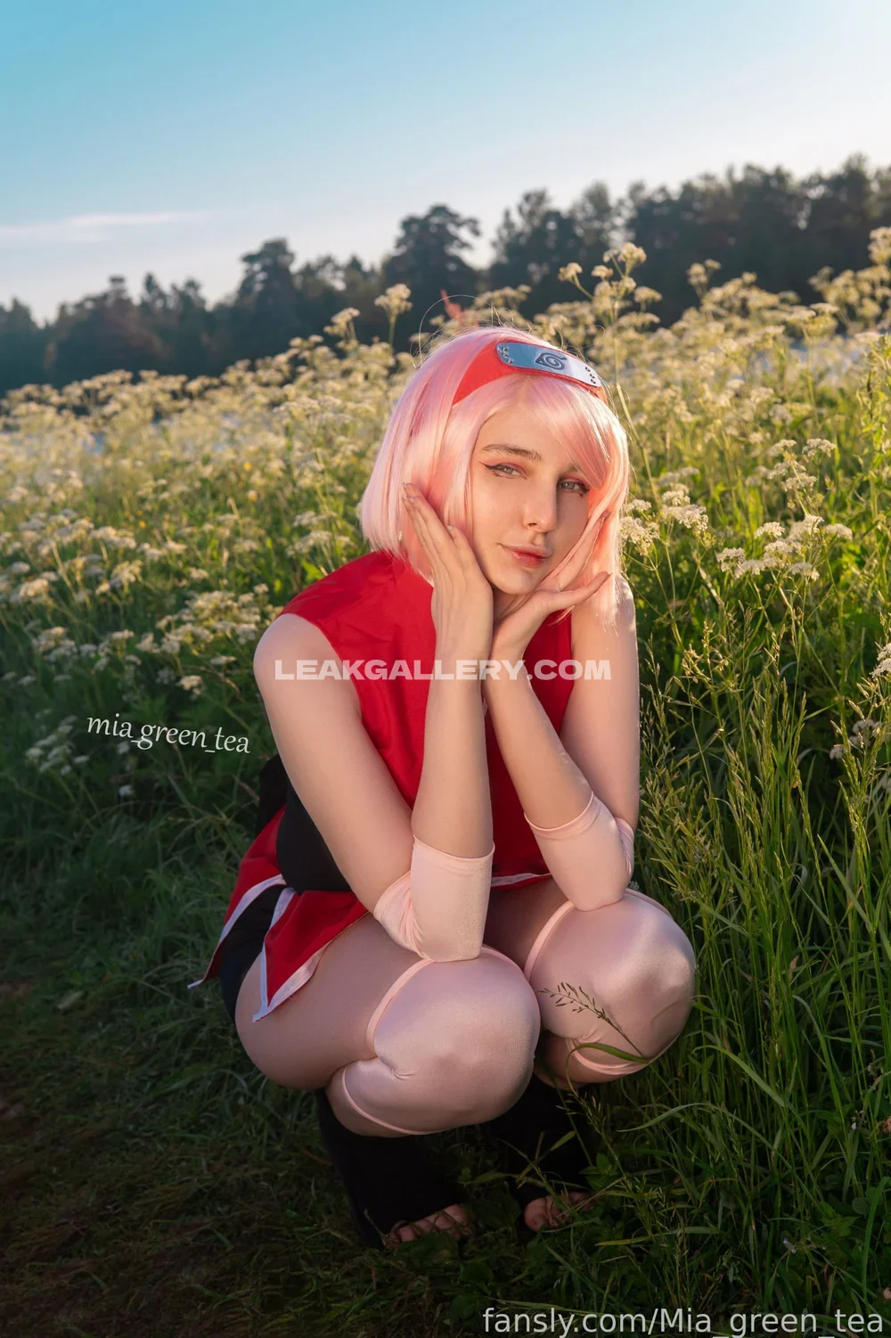 Mia_green_tea Pink Hair Cosplay Squat OnlyFans Photo Leaked