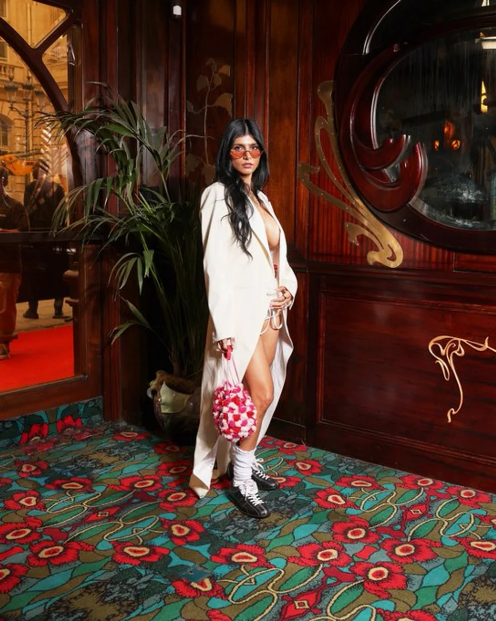Mia Khalifa White Suit Leg Split OnlyFans Photo Leaked