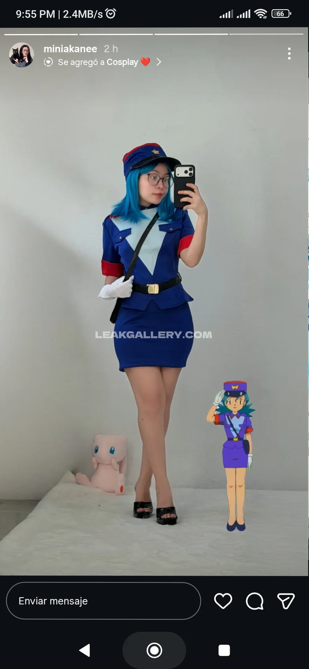 Miniakane_chavez Blue Wig Police Cosplay OnlyFans Photo Leaked