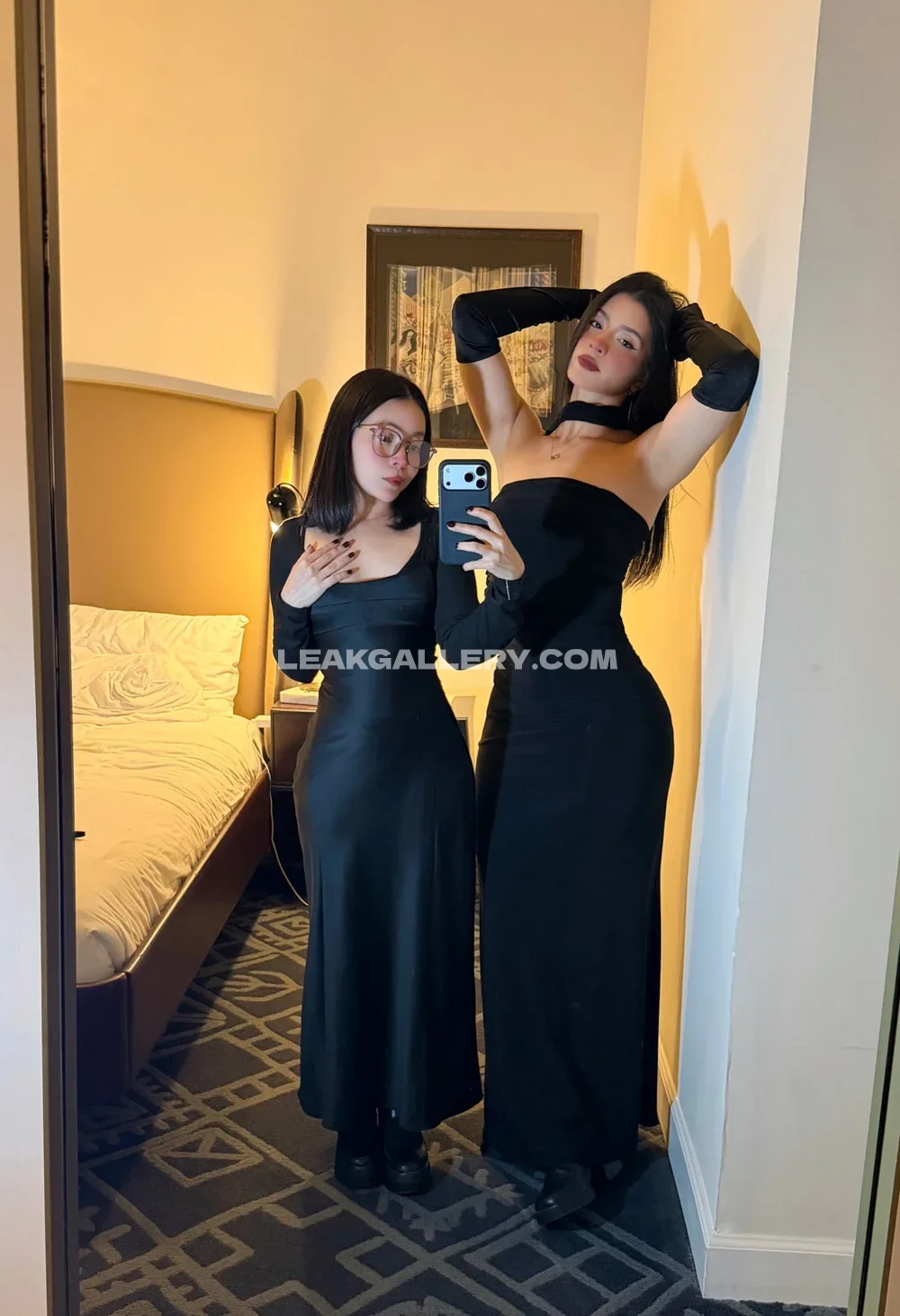 Miniakane_chavez Mirror Selfie In Black Gown OnlyFans Photo Leaked