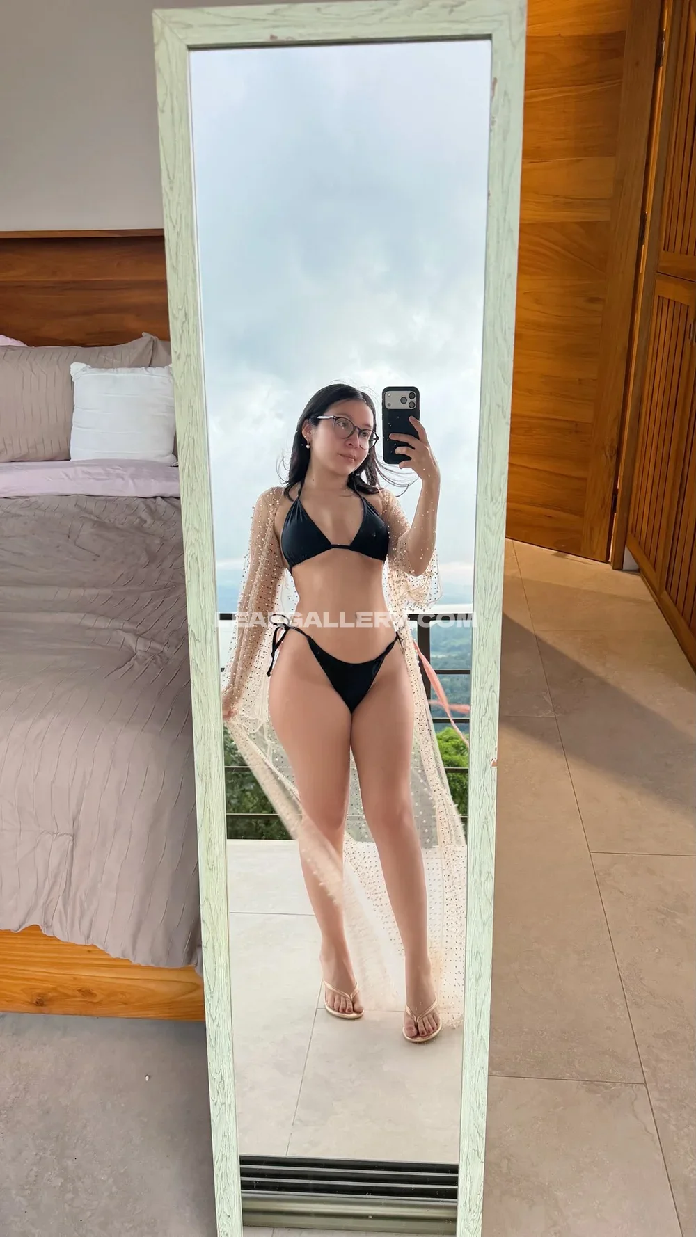 Miniakane_chavez Black Bikini Mirror Selfie OnlyFans Photo Leaked