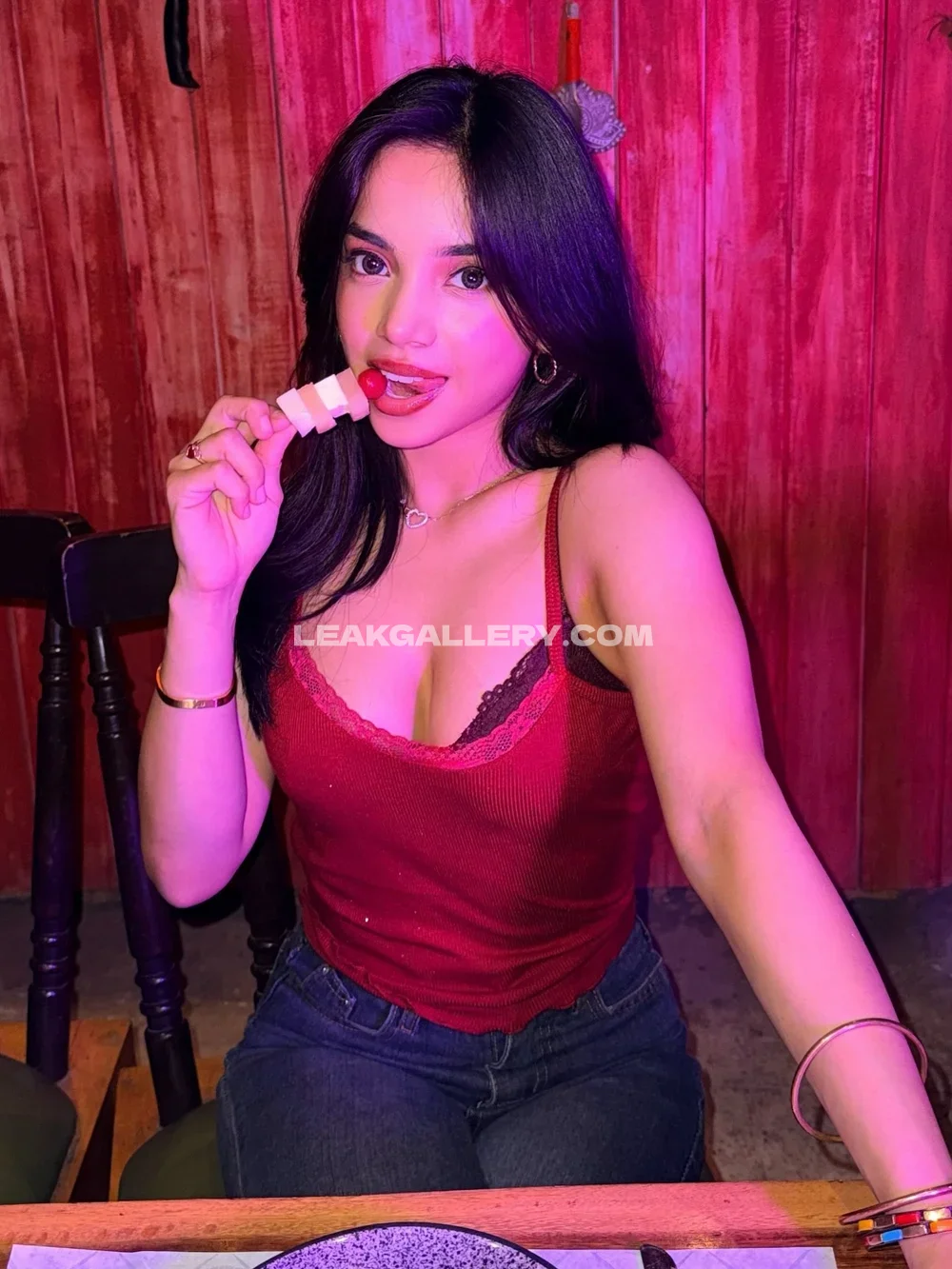 Muskankaria Red Top Lick Tease OnlyFans Photo Leaked