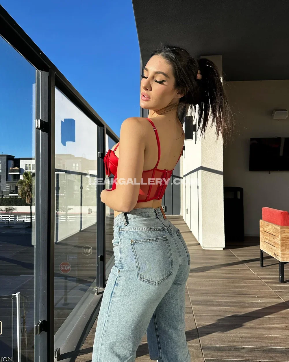 Nataliengibson Red Bra Back View OnlyFans Photo Leaked