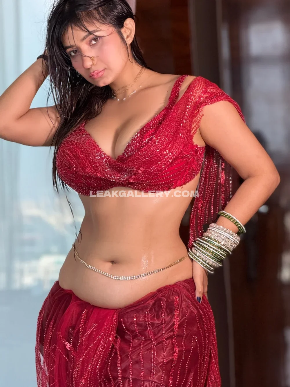 Nehasingh9902 Red Sequin Bra Top OnlyFans Photo Leaked