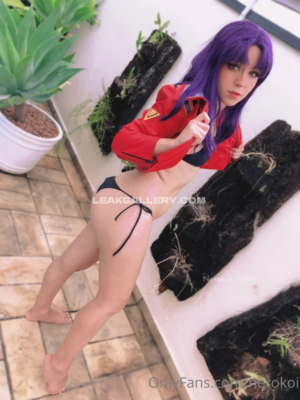 Nerokoi Purple Wig Cosplay Pose OnlyFans Photo Leaked