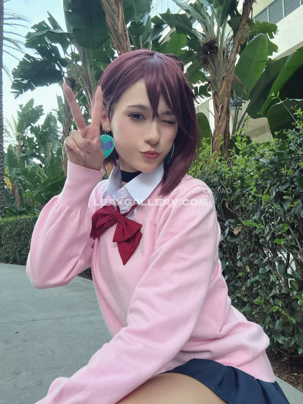 _nineiota Pink Sweater School Girl OnlyFans Photo Leaked