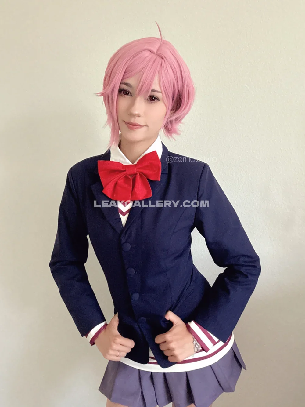 _nineiota Pink Wig School Uniform OnlyFans Photo Leaked