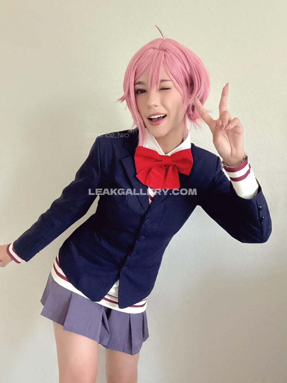 _nineiota Pink Wig School Uniform OnlyFans Photo Leaked