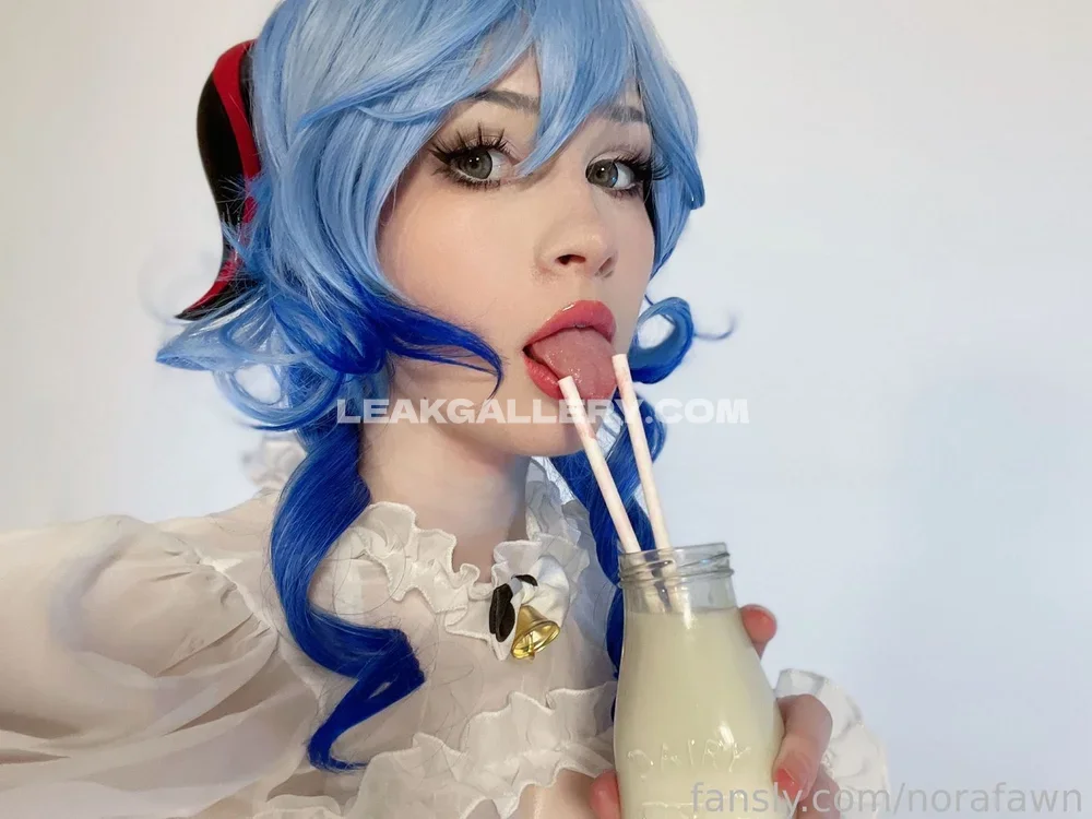 Norafawn Blue Wig Milk Sip OnlyFans Photo Leaked