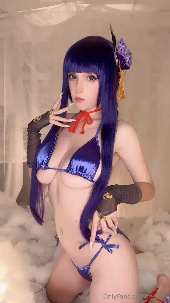 Queenfesch6 Blue Bikini Cosplay Pose OnlyFans Video Leaked