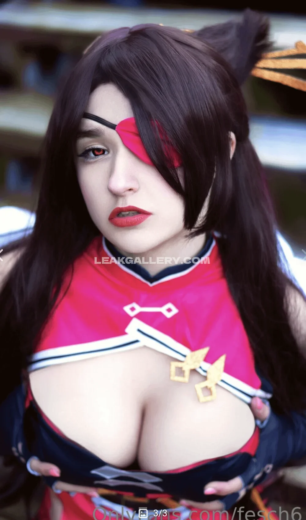 Queenfesch6 Red Eye Patch Cosplay OnlyFans Photo Leaked