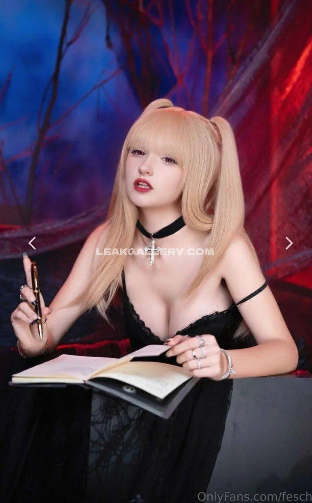 Queenfesch6 Blonde Pigtails Writing OnlyFans Photo Leaked
