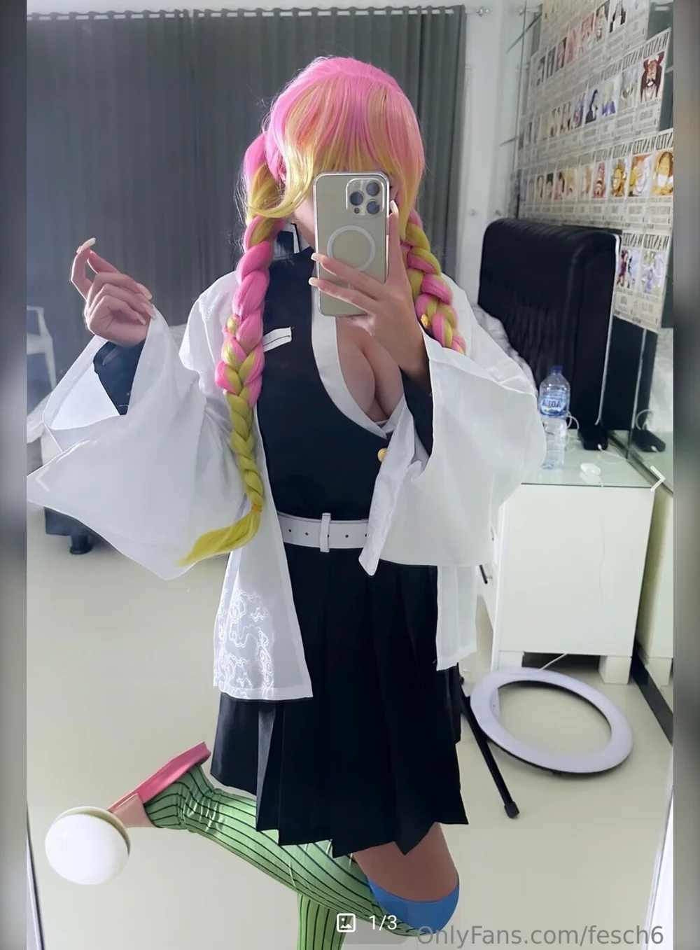 Queenfesch6 Pink And Yellow Braids OnlyFans Photo Leaked
