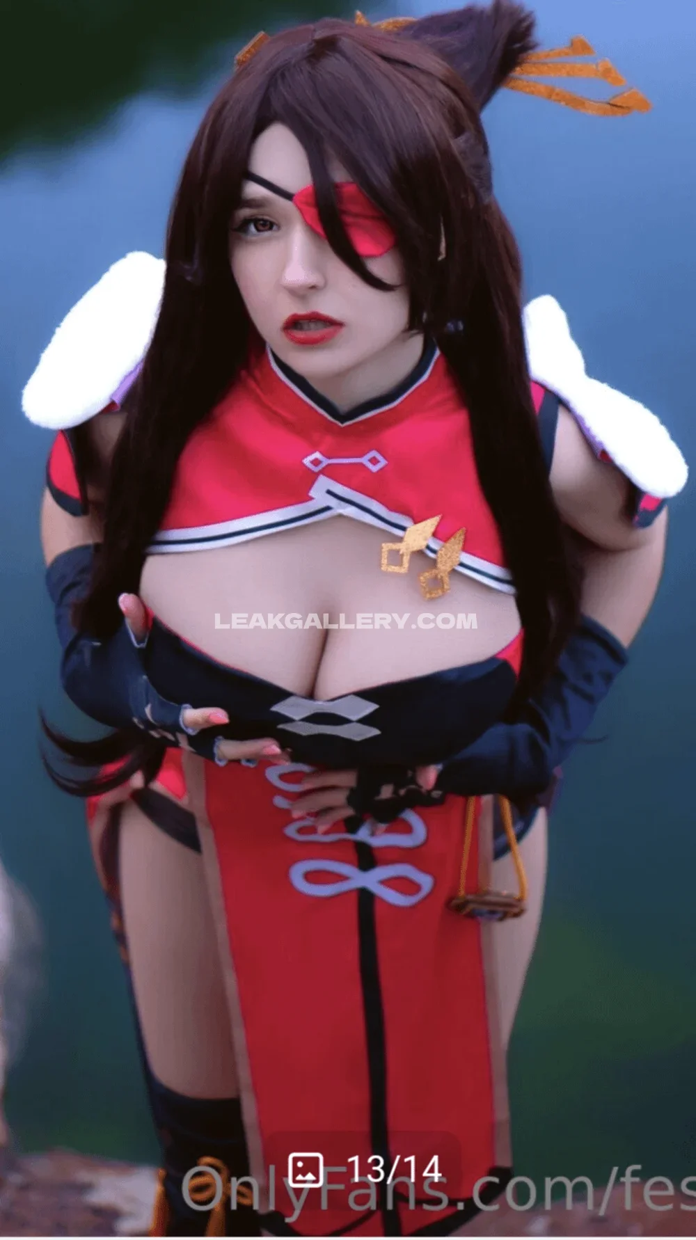 Queenfesch6 Red Cosplay Outfit OnlyFans Photo Leaked