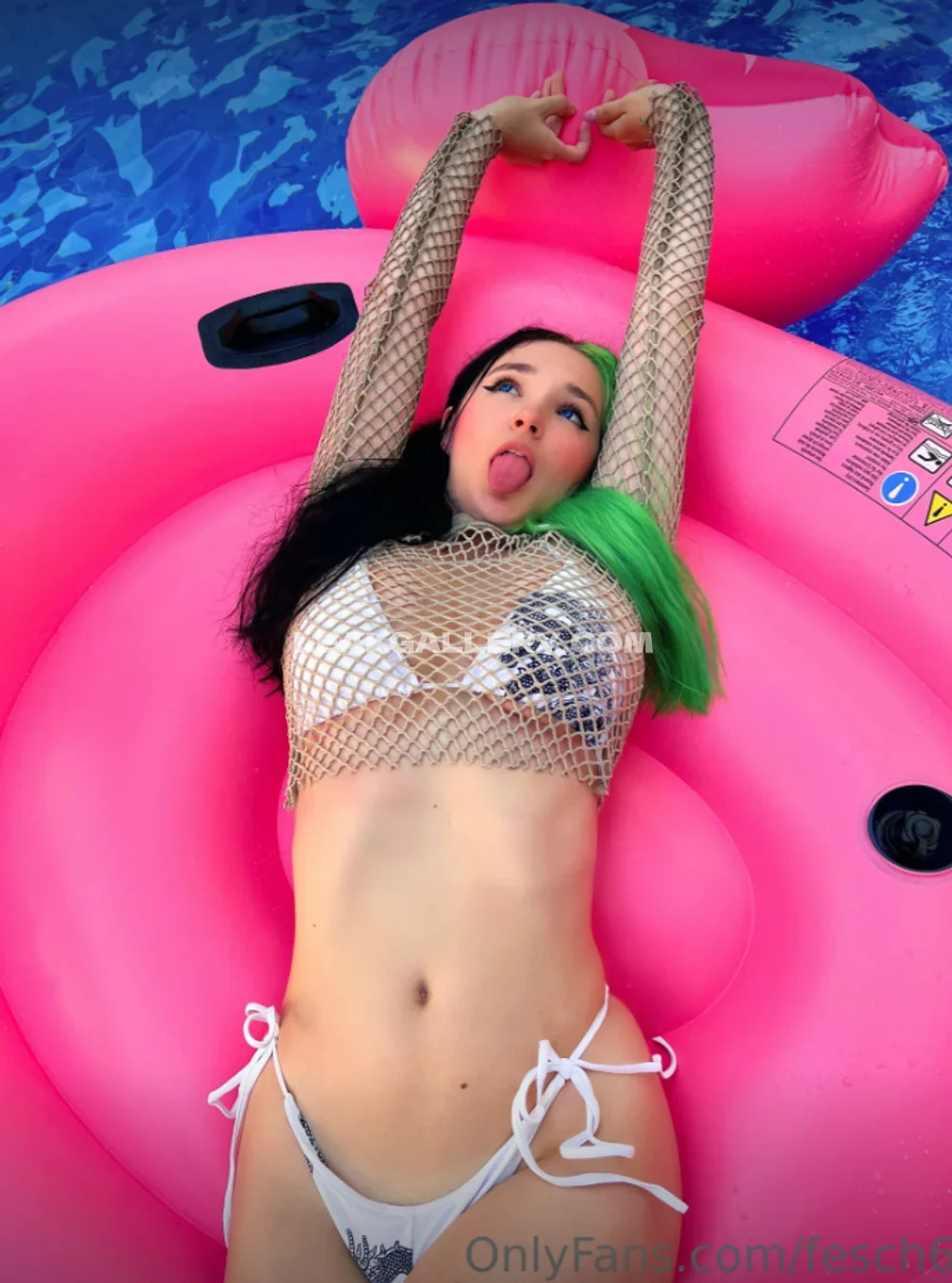 Queenfesch6 Fishnet Top Pool Pose OnlyFans Photo Leaked