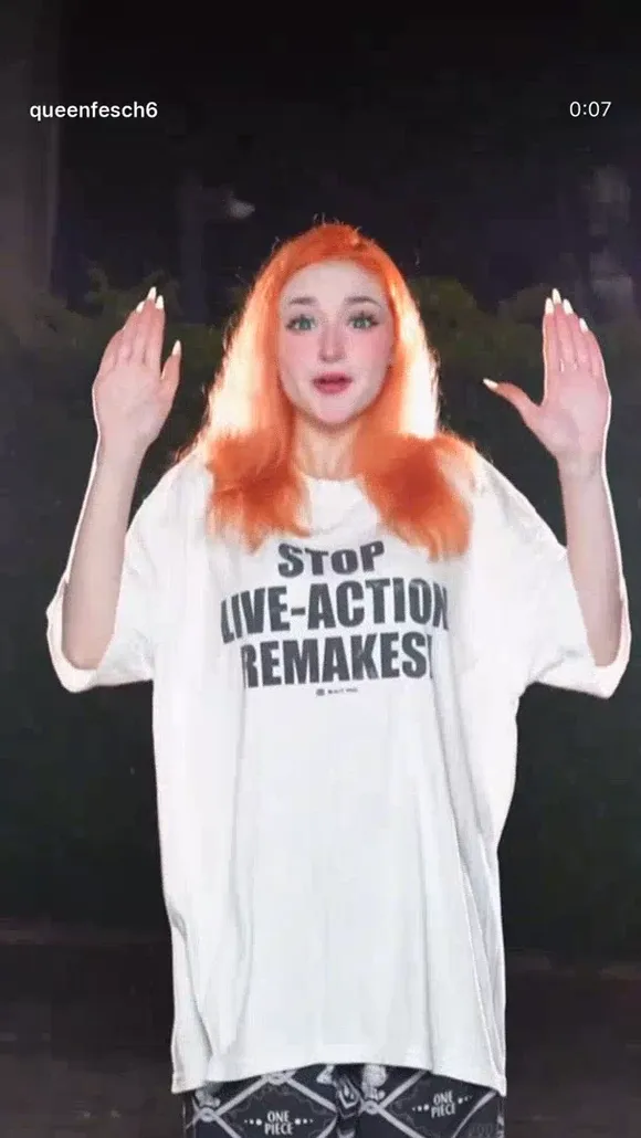 Queenfesch6 Orange Hair T-Shirt Pose OnlyFans Video Leaked