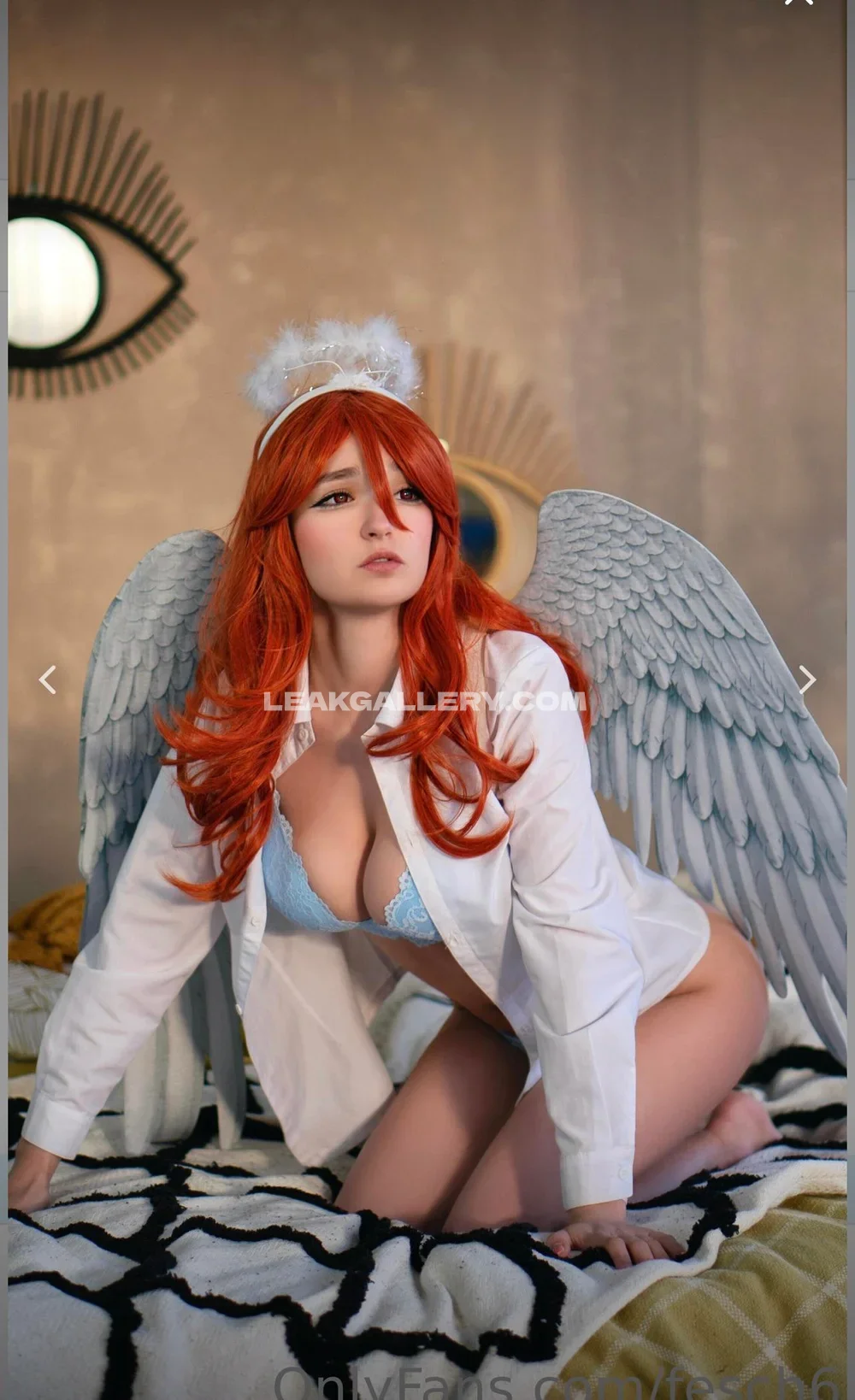 Queenfesch6 Angel Wings Bed Pose OnlyFans Photo Leaked