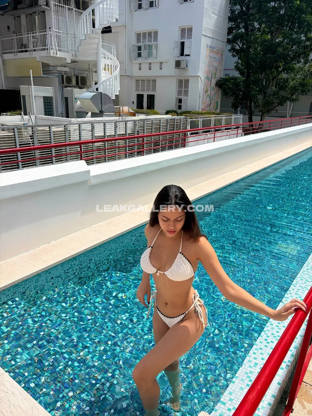Radhikaa.x White Bikini Pool Pose OnlyFans Photo Leaked