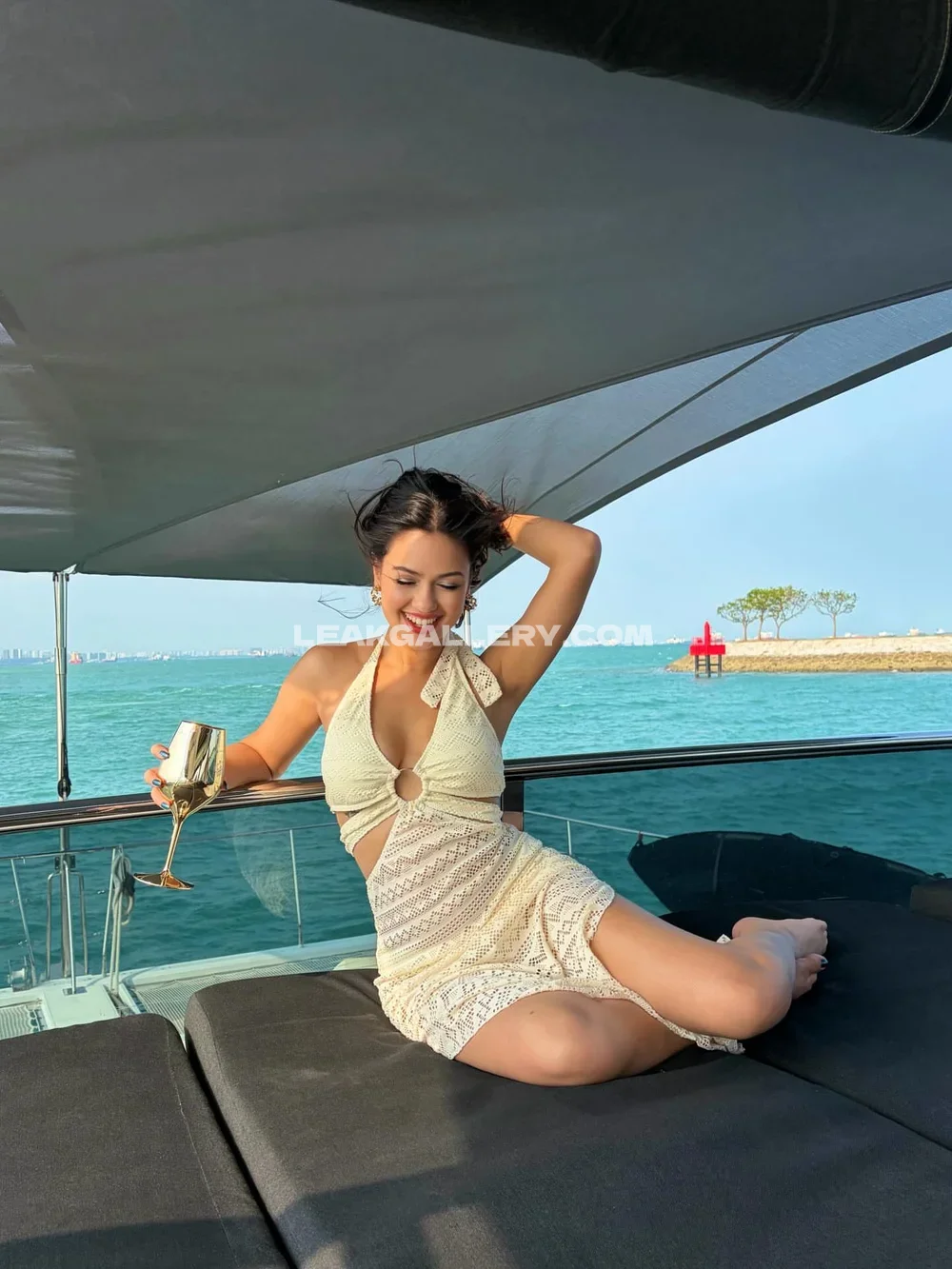 Radhikaa.x Lace Dress Yacht Pose OnlyFans Photo Leaked