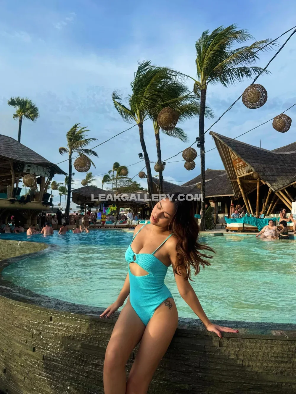 Radhikaa.x Poolside One Piece Pose OnlyFans Photo Leaked