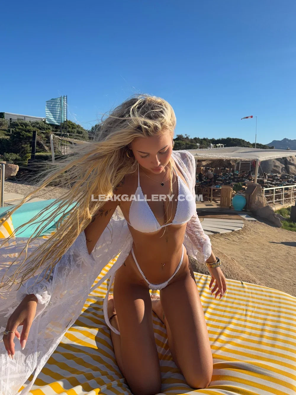Samantra White Bikini Beach Pose OnlyFans Photo Leaked