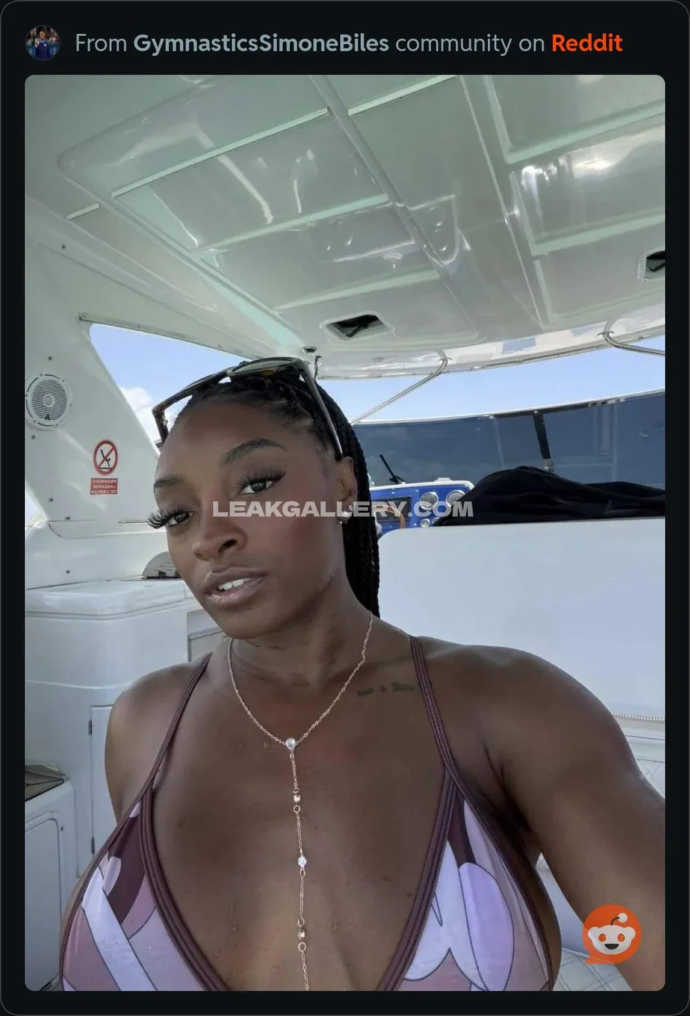 Simonebiles Bra Top Boat Selfie OnlyFans Photo Leaked