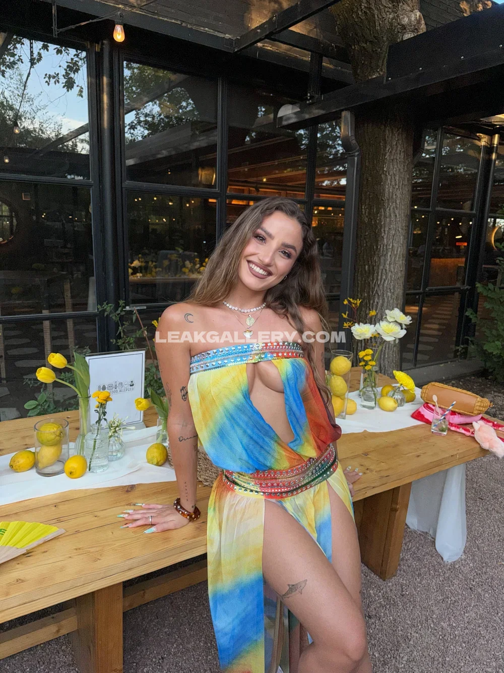 Sofiasurfers Rainbow Dress Outdoor Pose OnlyFans Photo Leaked