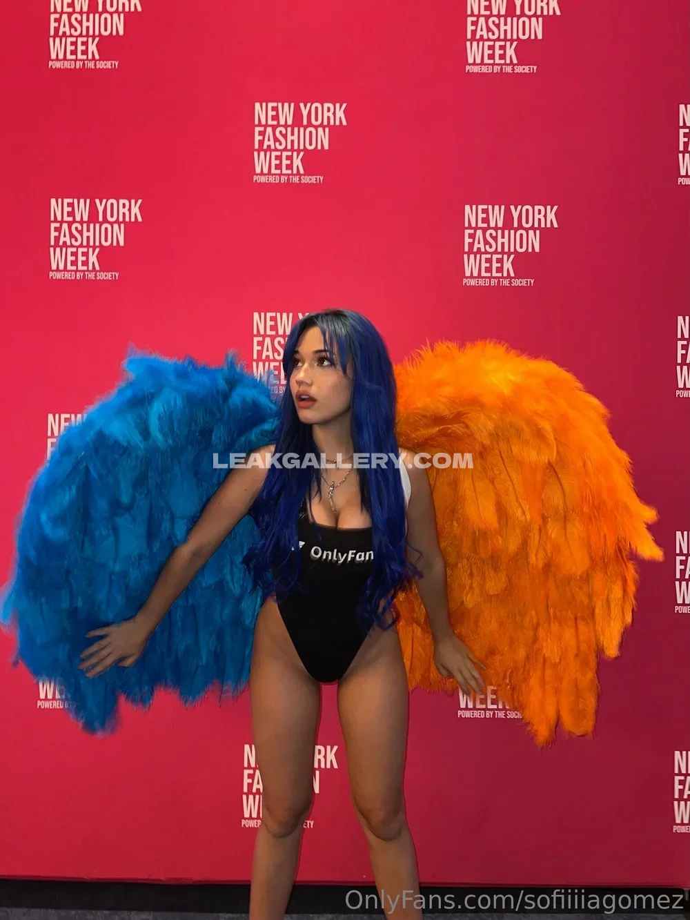 Sofia Gomez Blue Wig Angel Wings OnlyFans Photo Leaked