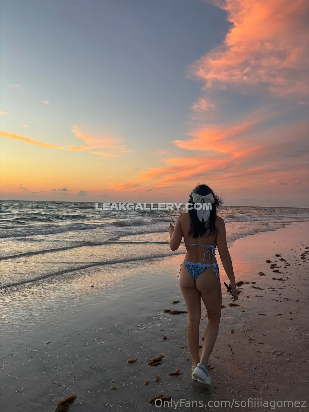 Sofia Gomez Bikini Beach Walk OnlyFans Photo Leaked