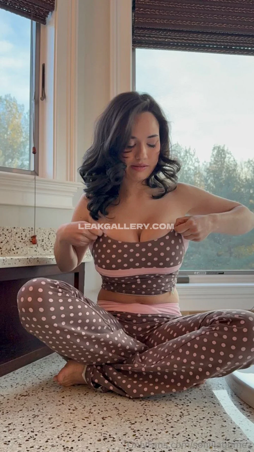 Sofia Gomez Polka Dot Pajama Tease OnlyFans Photo Leaked