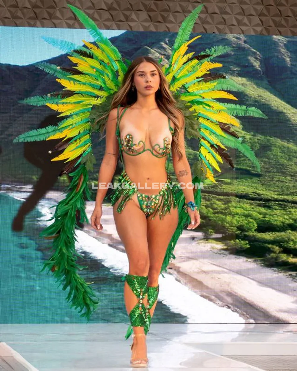 Sophie Rain Feathered Bikini Runway Walk OnlyFans Photo Leaked