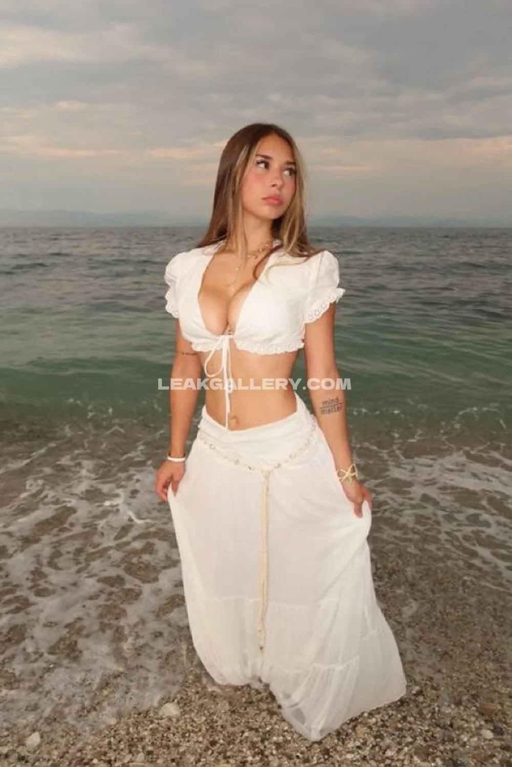 Sophie Rain White Bikini Top Beach OnlyFans Photo Leaked