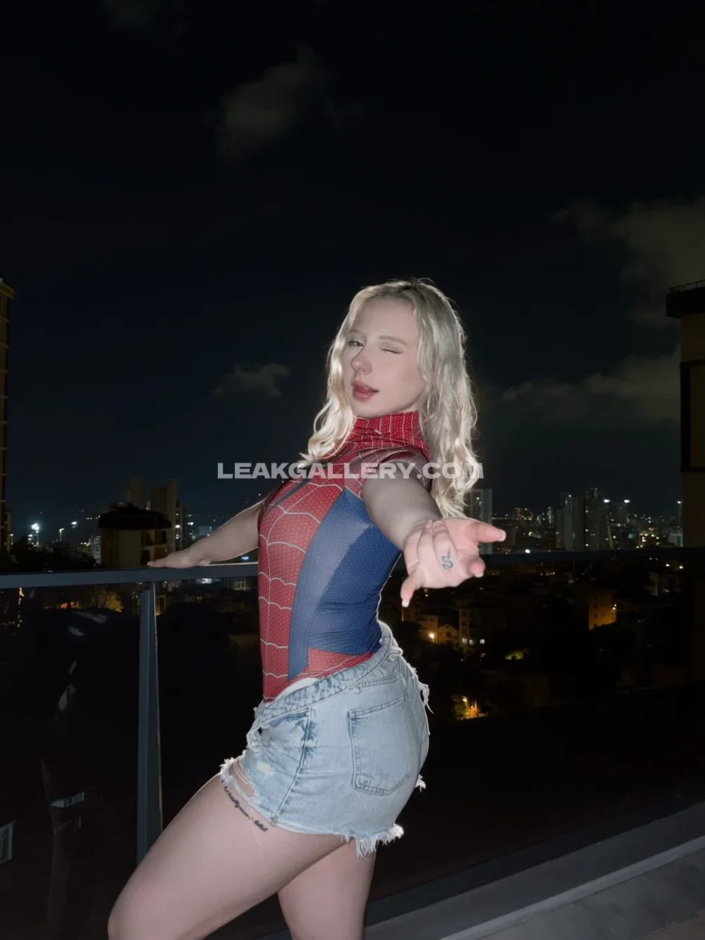 Stassianova Spiderman Bodysuit Pose OnlyFans Photo Leaked