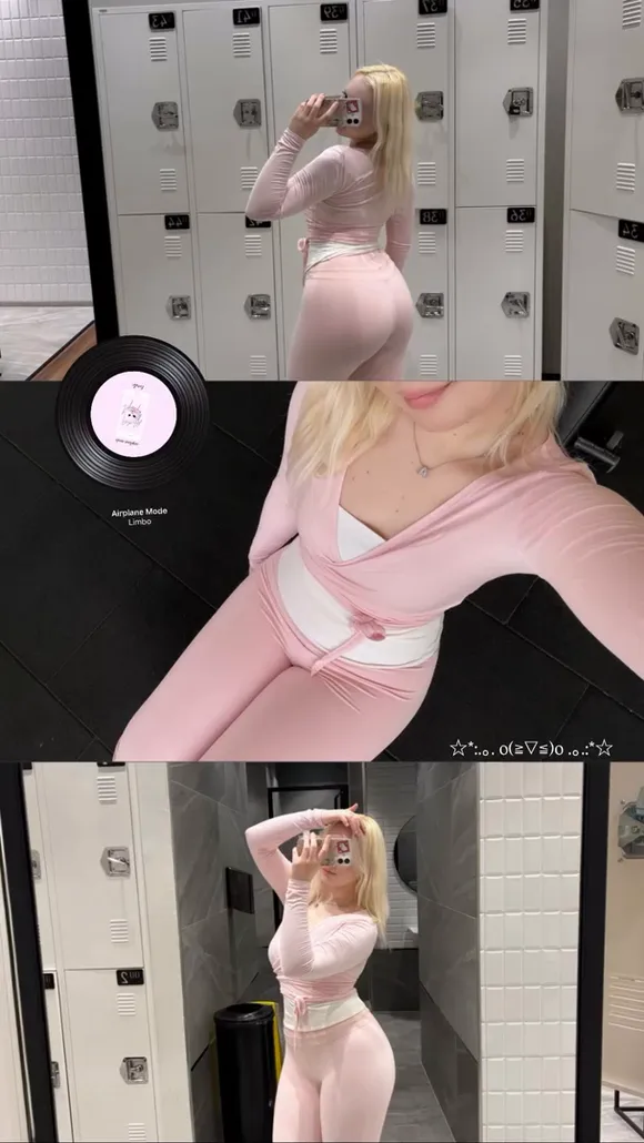 Stassianova Pink Bodysuit Mirror Selfie OnlyFans Video Leaked