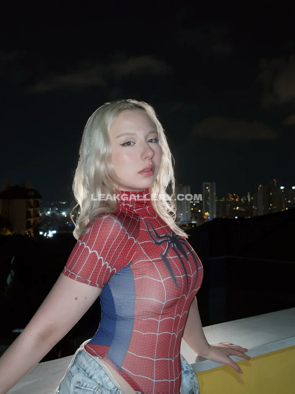 Stassianova Spiderman Bodysuit Pose OnlyFans Photo Leaked