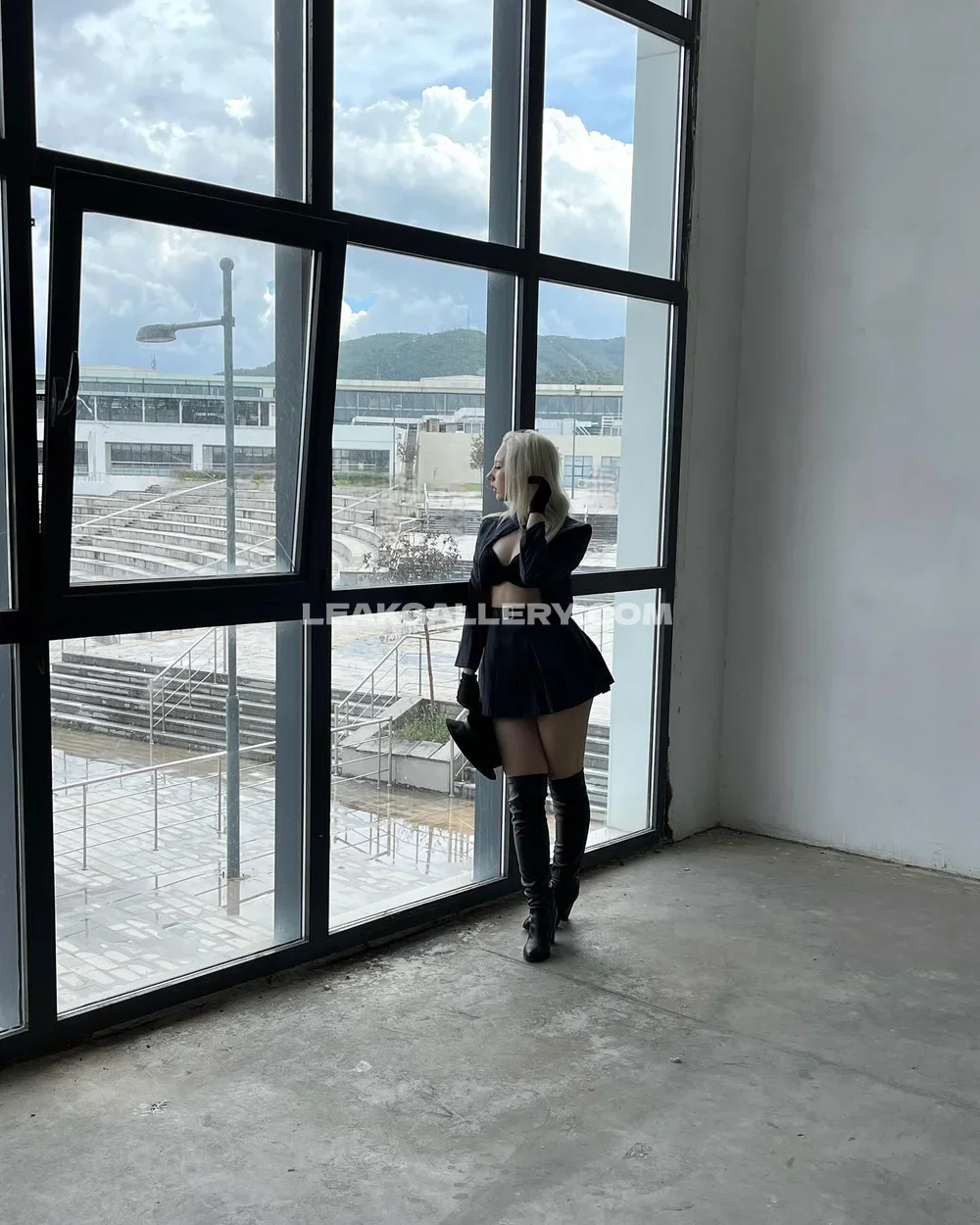Stassianova Black Schoolgirl Outfit Pose OnlyFans Photo Leaked